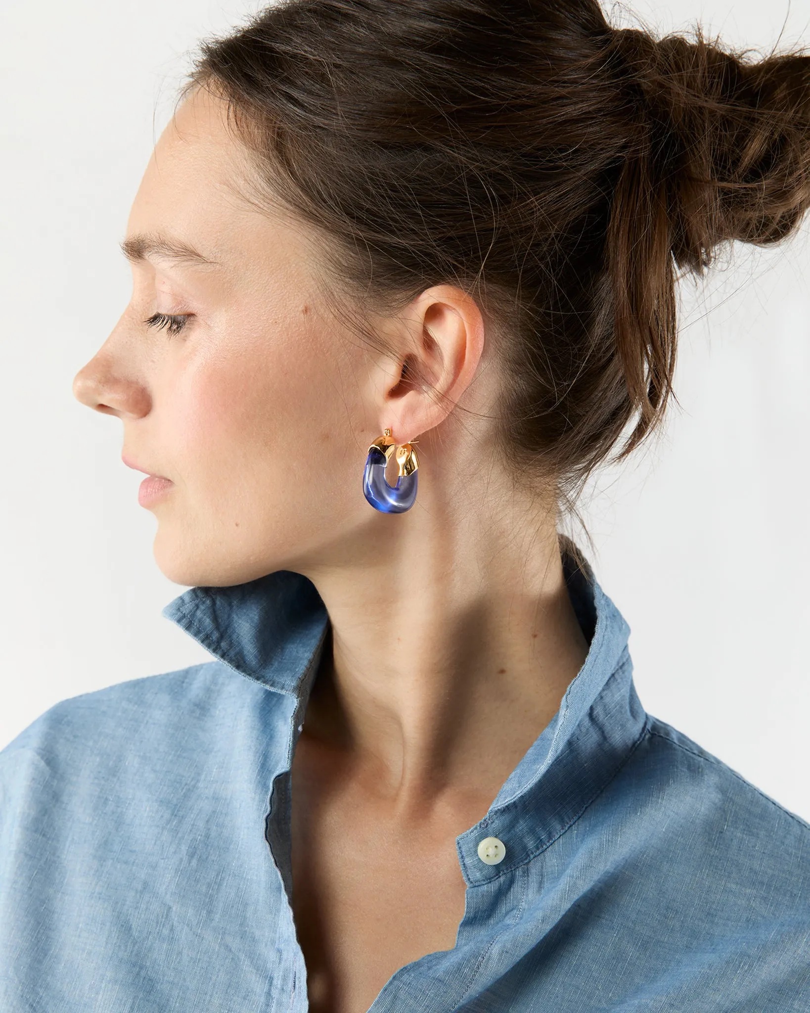 Mini Organic Hoop Earrings in Electric sold by Mashburn product image thumbnail 2