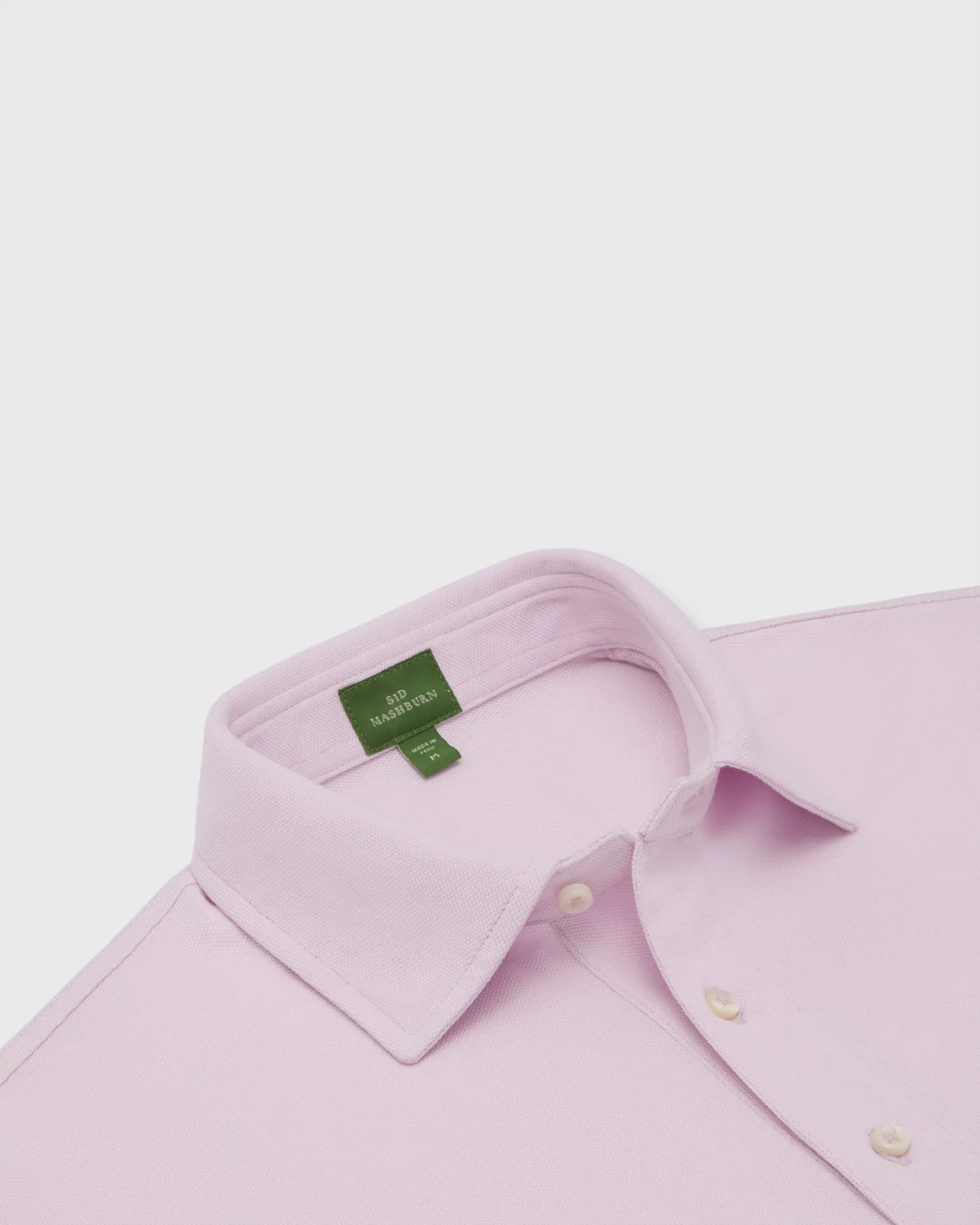 Short-Sleeved Polo in Pale Pink Pima Pique sold by Mashburn product image thumbnail 2