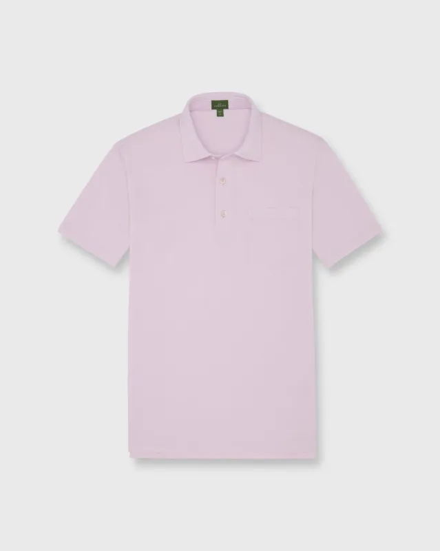 Short-Sleeved Polo in Pale Pink Pima Pique made by Sid Mashburn