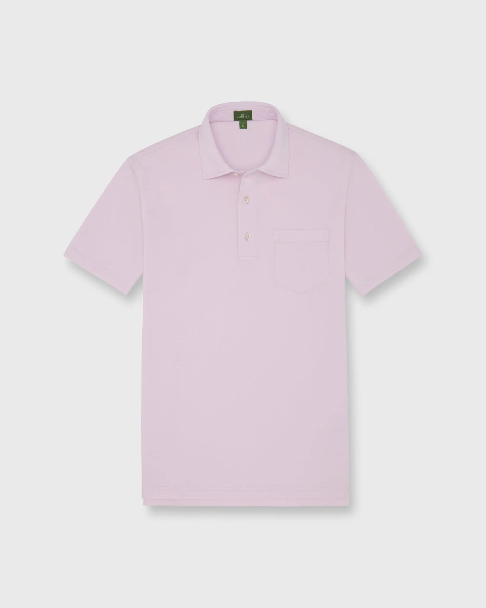 Short-Sleeved Polo in Pale Pink Pima Pique sold by Mashburn