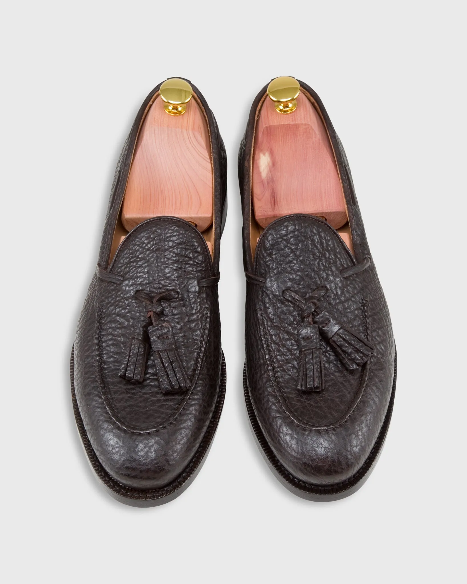 Italian Tassel Loafer in Dark Brown Sharkskin sold by Mashburn