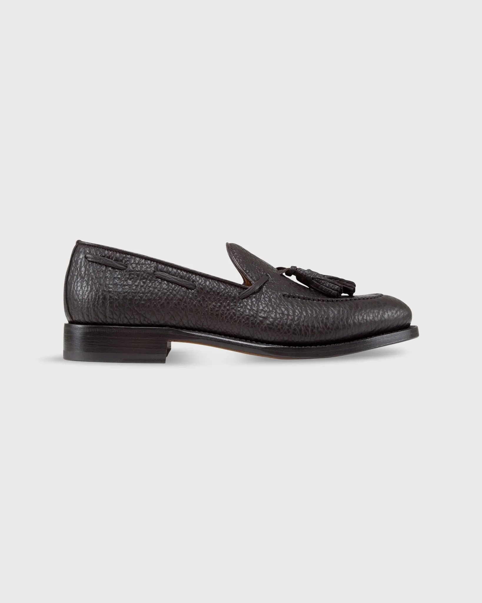 Italian Tassel Loafer in Dark Brown Sharkskin sold by Mashburn product image thumbnail 2