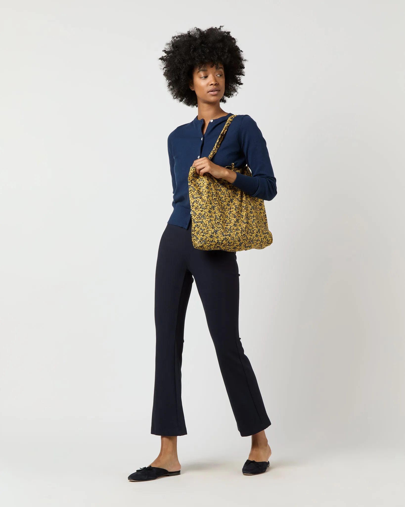 Reusable Tote Bag in Yellow/Blue/Brown Star Anise Liberty Fabric sold by Mashburn product image thumbnail 2