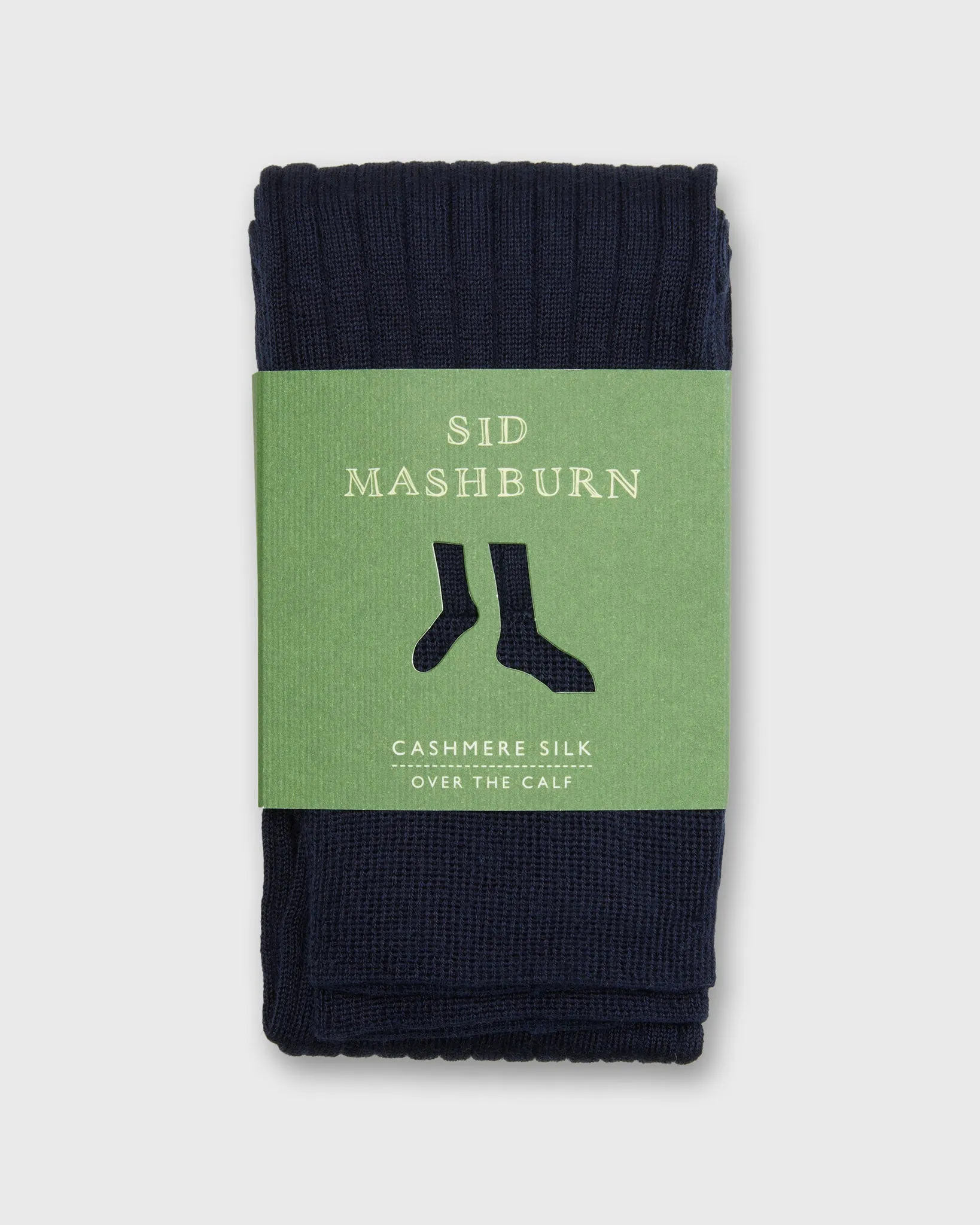 Over-The-Calf Dress Socks in Navy Cashmere/Silk sold by Mashburn product image thumbnail 2
