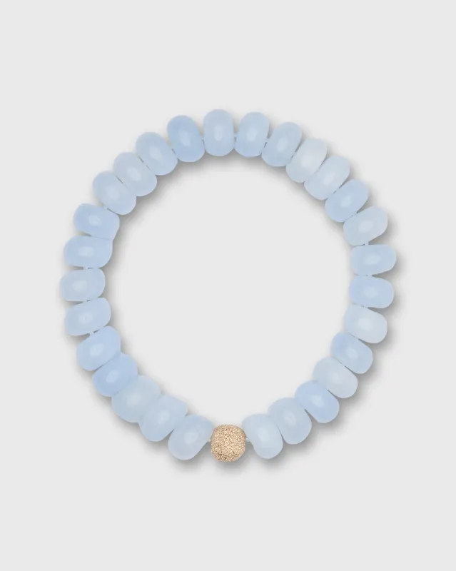 Semi Precious Beaded Bracelet in Blue Cloud Monochrome sold by Mashburn
