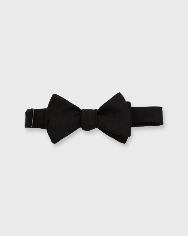 Formal Bow Tie in Black Silk Faille sold by Mashburn