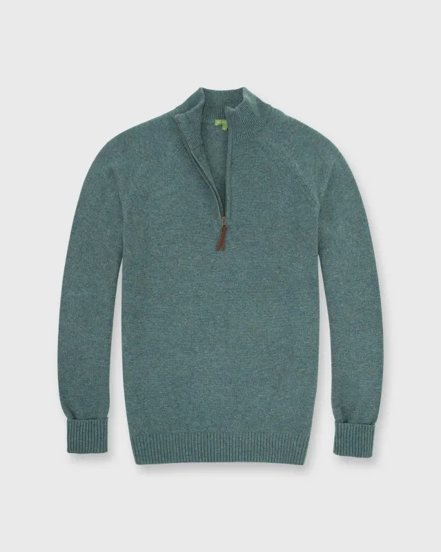 Half-Zip Sweater in Heather Pine Cashmere sold by Mashburn