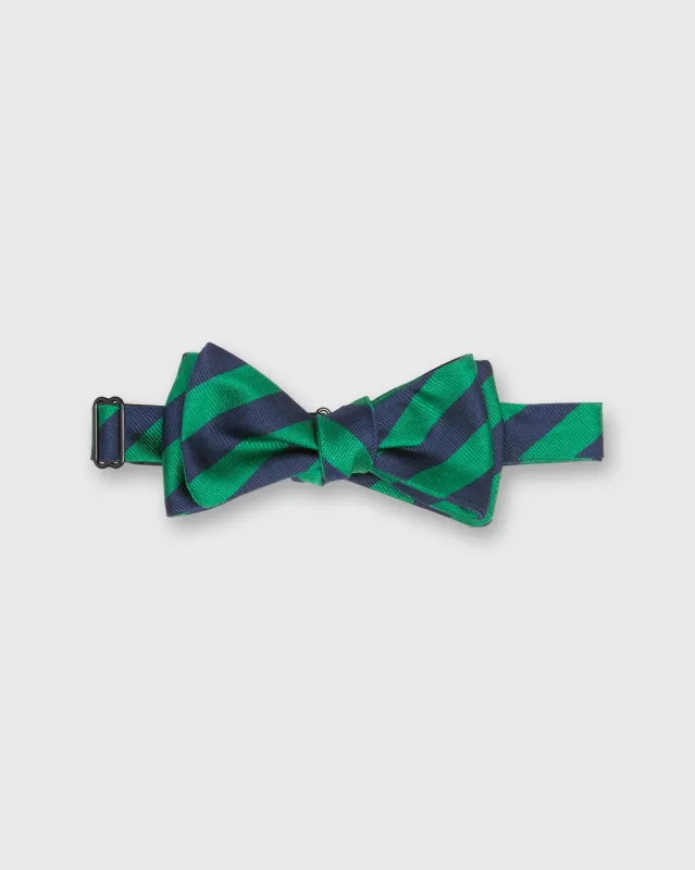 Silk Bow Tie in Green Kinsey Stripe sold by Mashburn