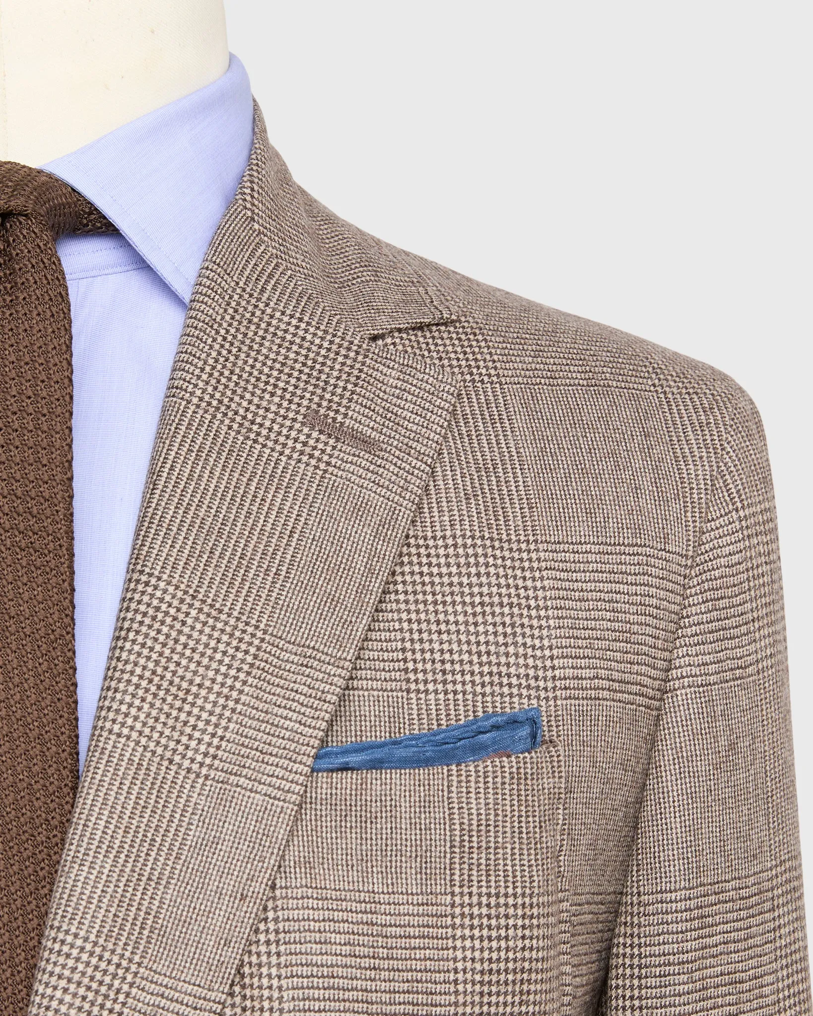 Ghost Blazer in Chocolate/Oat Glen Plaid Brushed Hopsack sold by Mashburn product image thumbnail 2