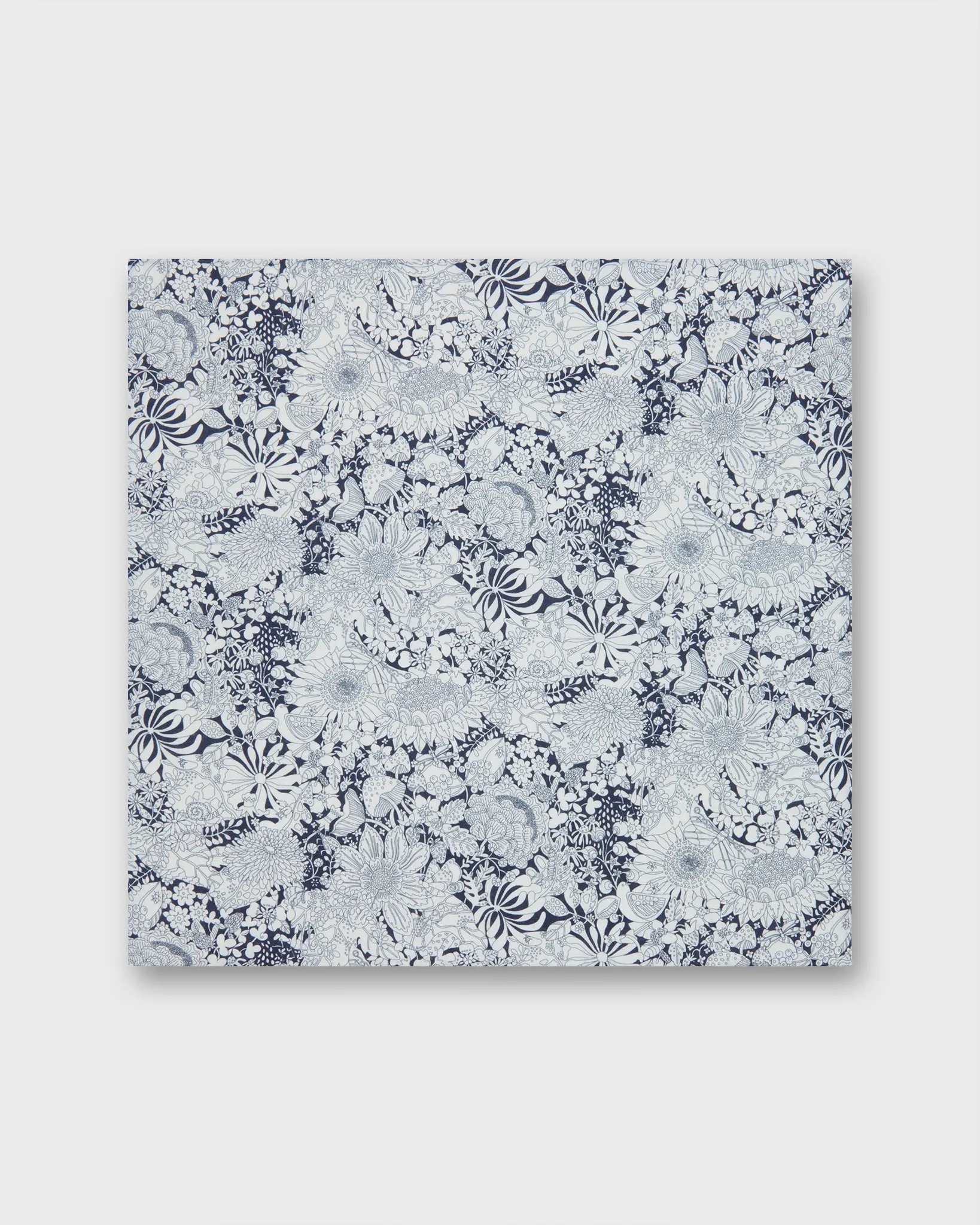 Linen/Cotton Print Pocket Square in Navy/White Fairyland Liberty Fabric sold by Mashburn product image thumbnail 2