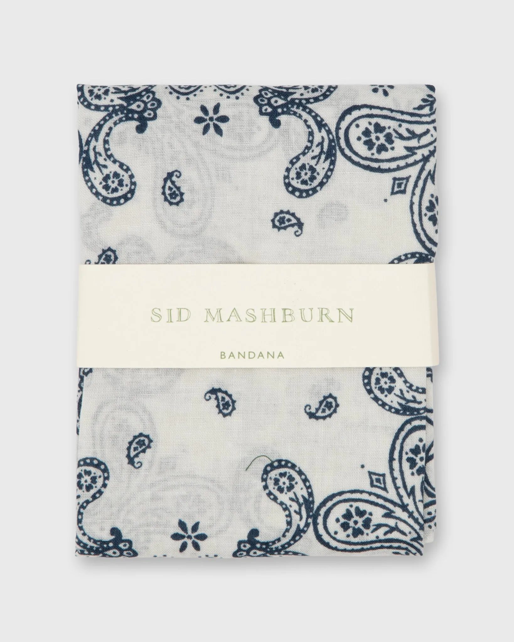 Bandana in White/Blue Paisley sold by Mashburn