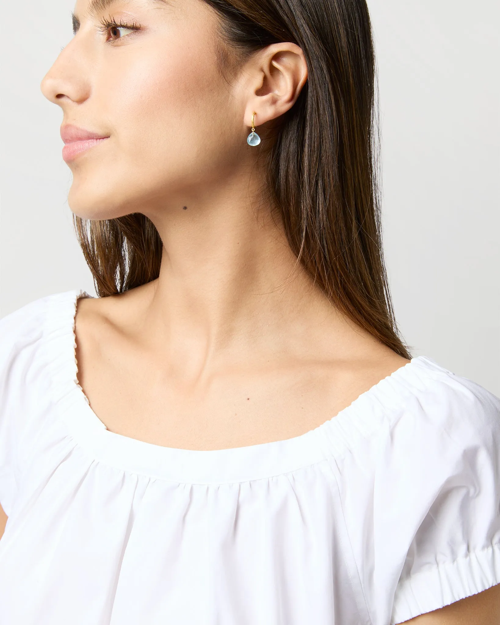 Ava Hoop Earrings in Milky Aquamarine sold by Mashburn product image thumbnail 2