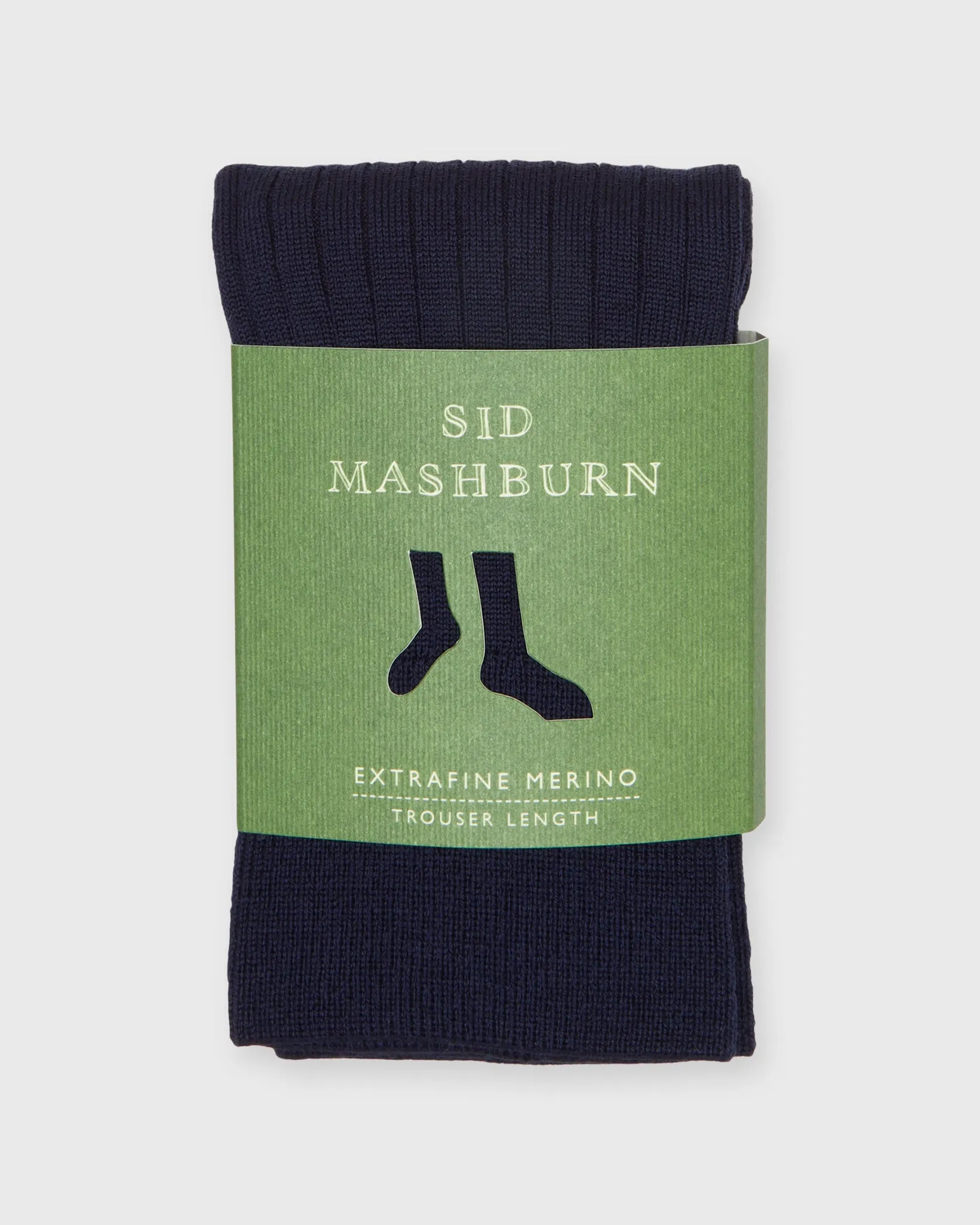 Trouser Dress Socks in Navy Extra Fine Merino sold by Mashburn product image thumbnail 2