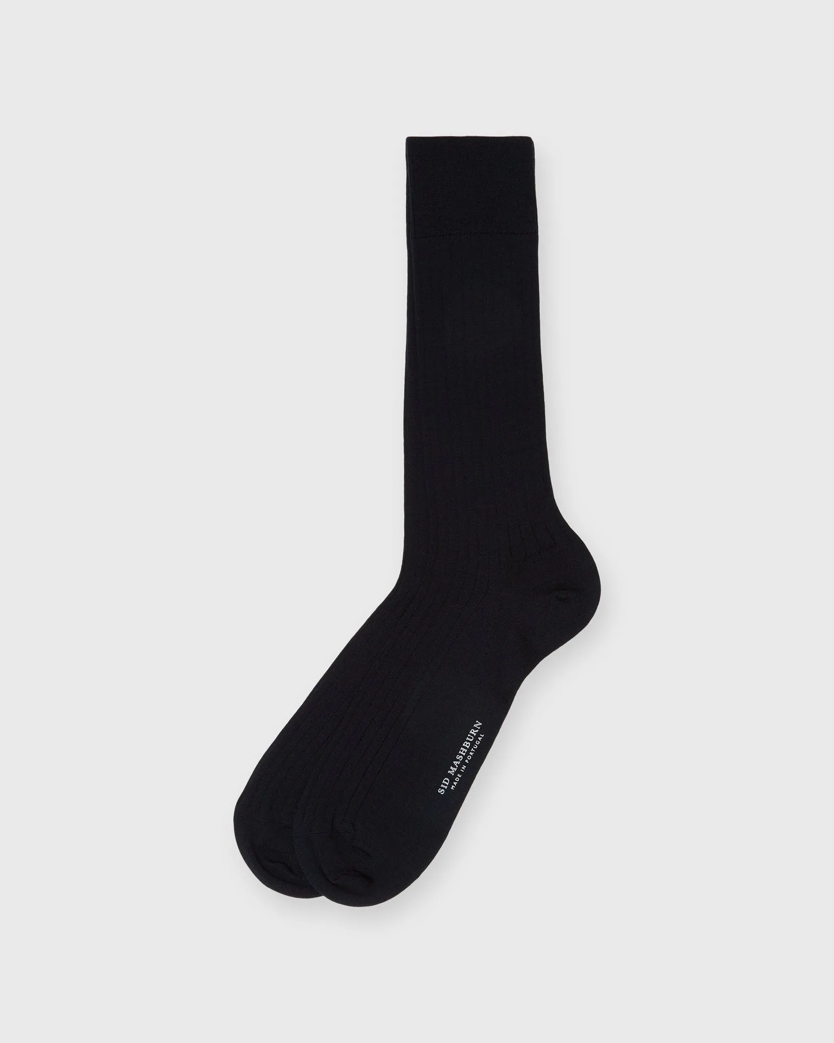 Trouser Dress Socks in Navy Extra Fine Merino sold by Mashburn
