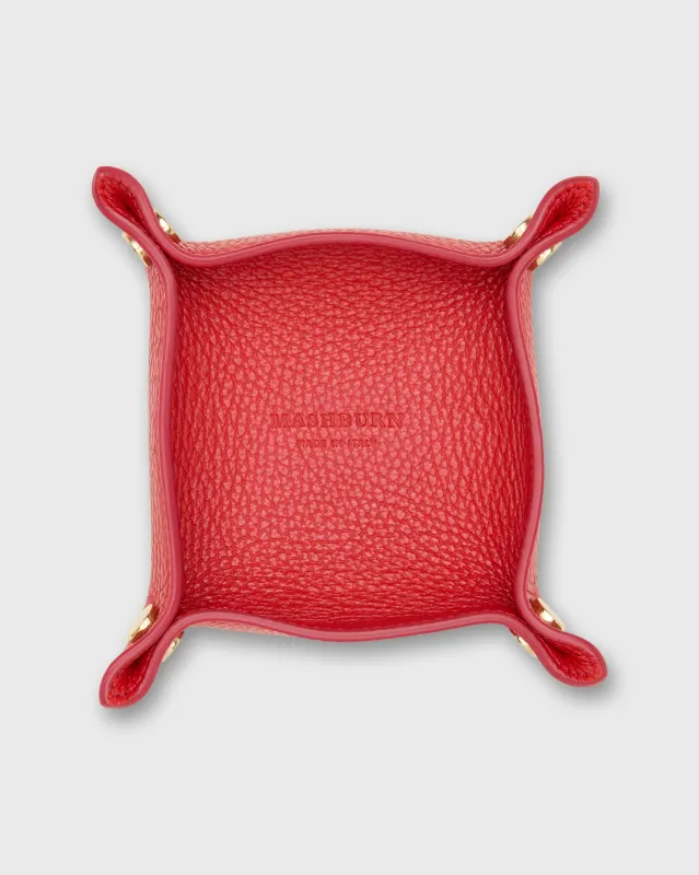 Small Square Tray in Poppy Leather sold by Mashburn