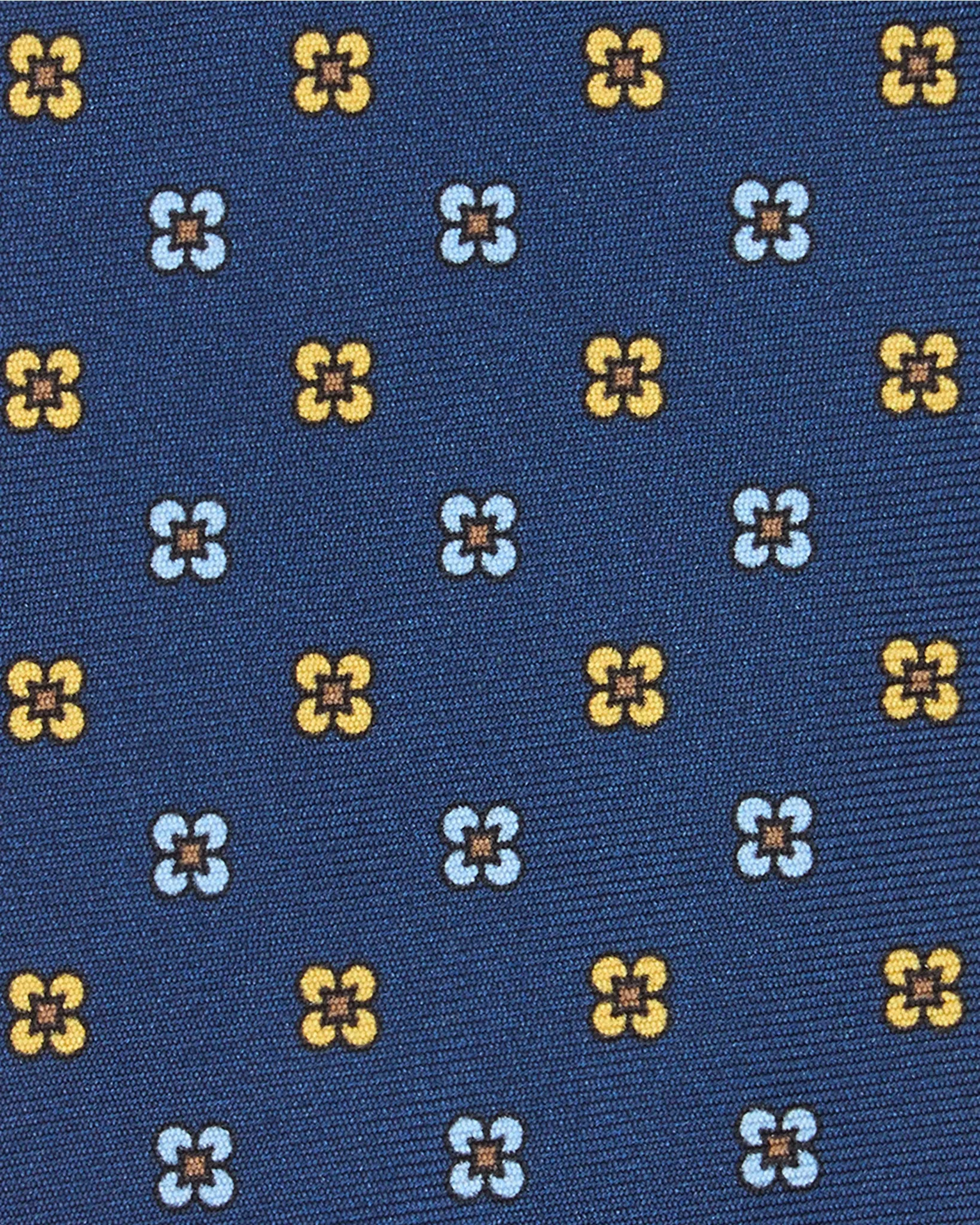 Silk Print Tie in Navy/Gold/Sky Flower sold by Mashburn product image thumbnail 2
