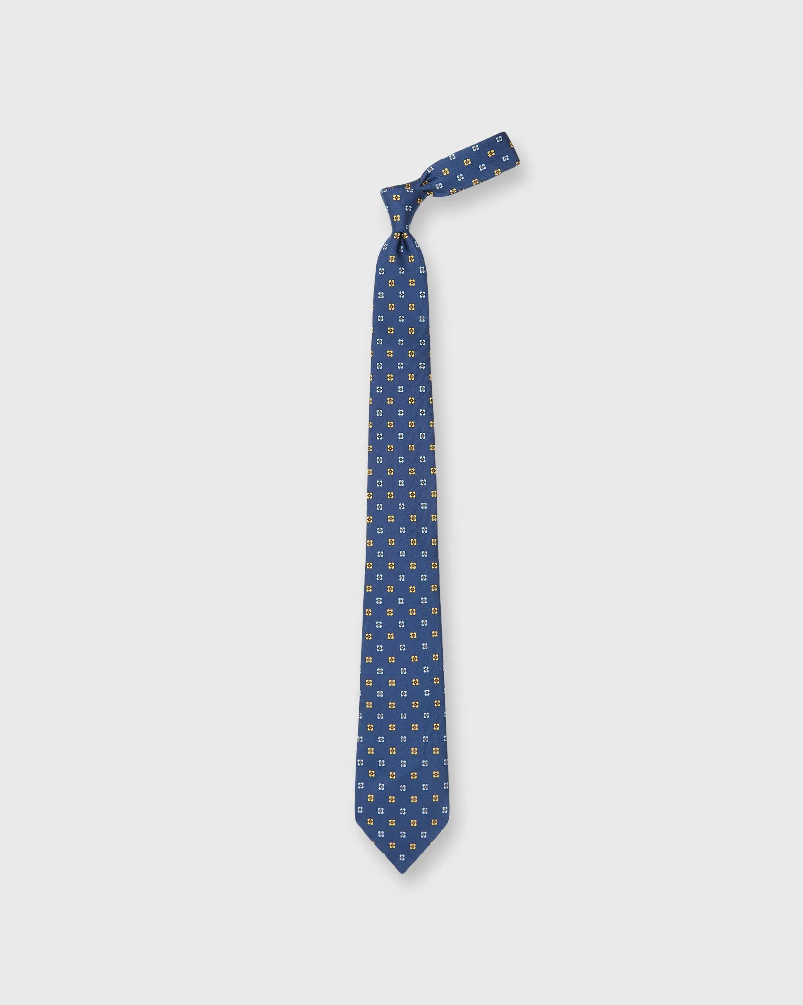 Silk Print Tie in Navy/Gold/Sky Flower sold by Mashburn product image thumbnail 3