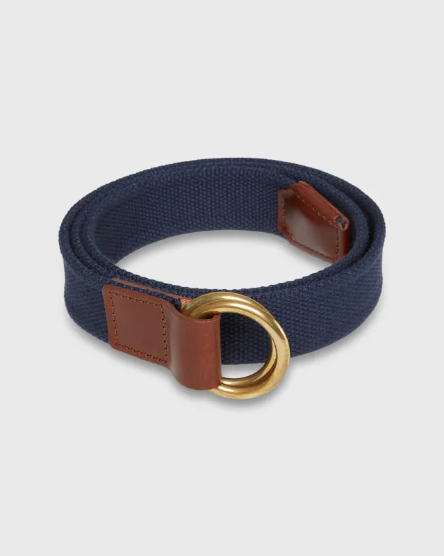 1.25" Double O-Ring Belt in Navy Canvas sold by Mashburn