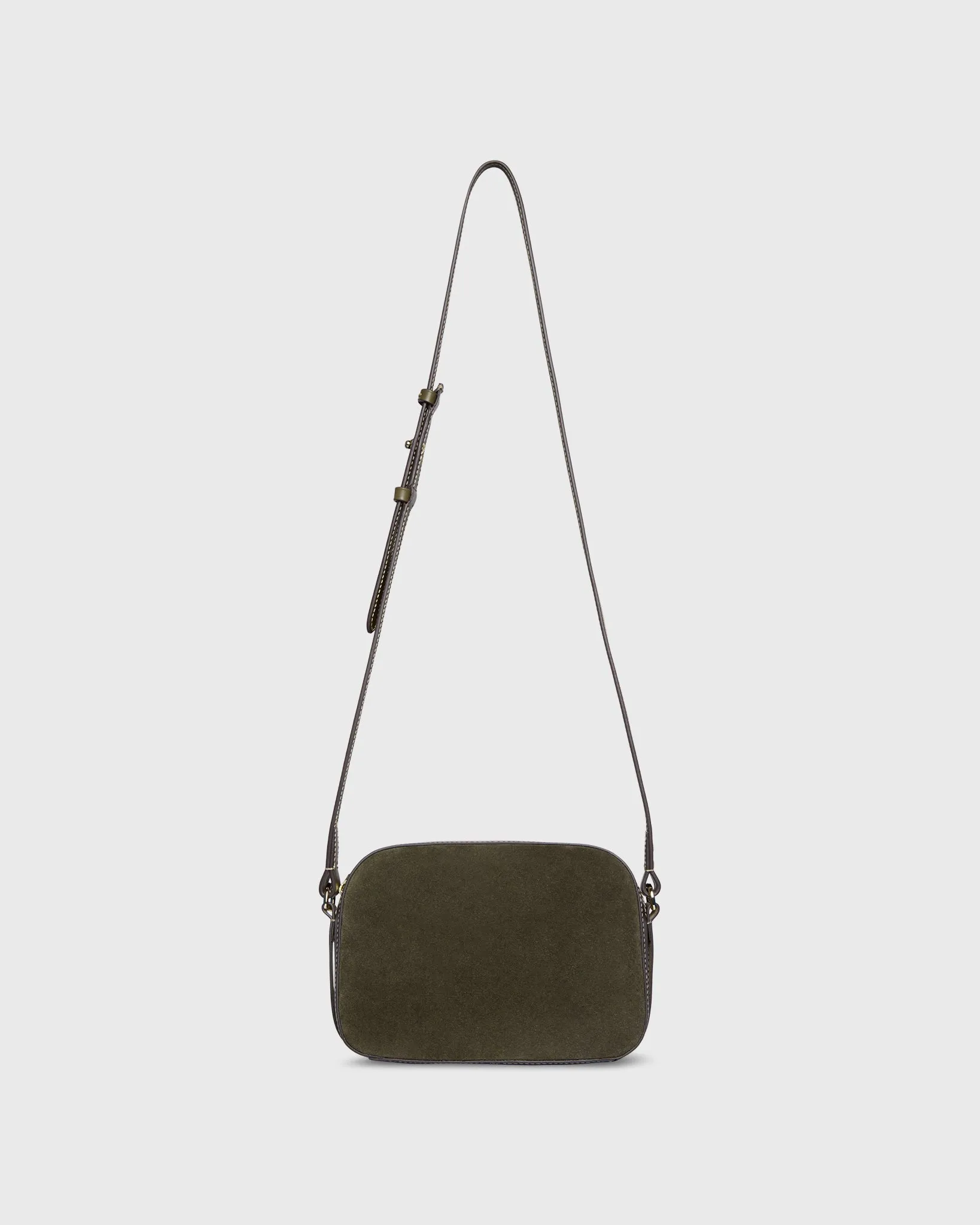 Bea Crossbody Bag in Olive Suede/Leather sold by Mashburn