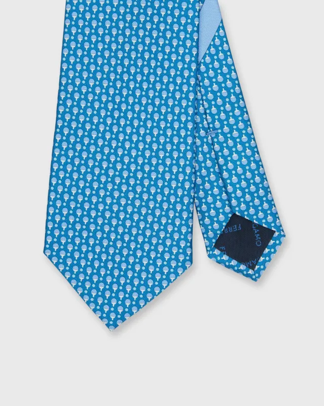 Silk Print Tie in Blue/Sky Ping Pong sold by Mashburn