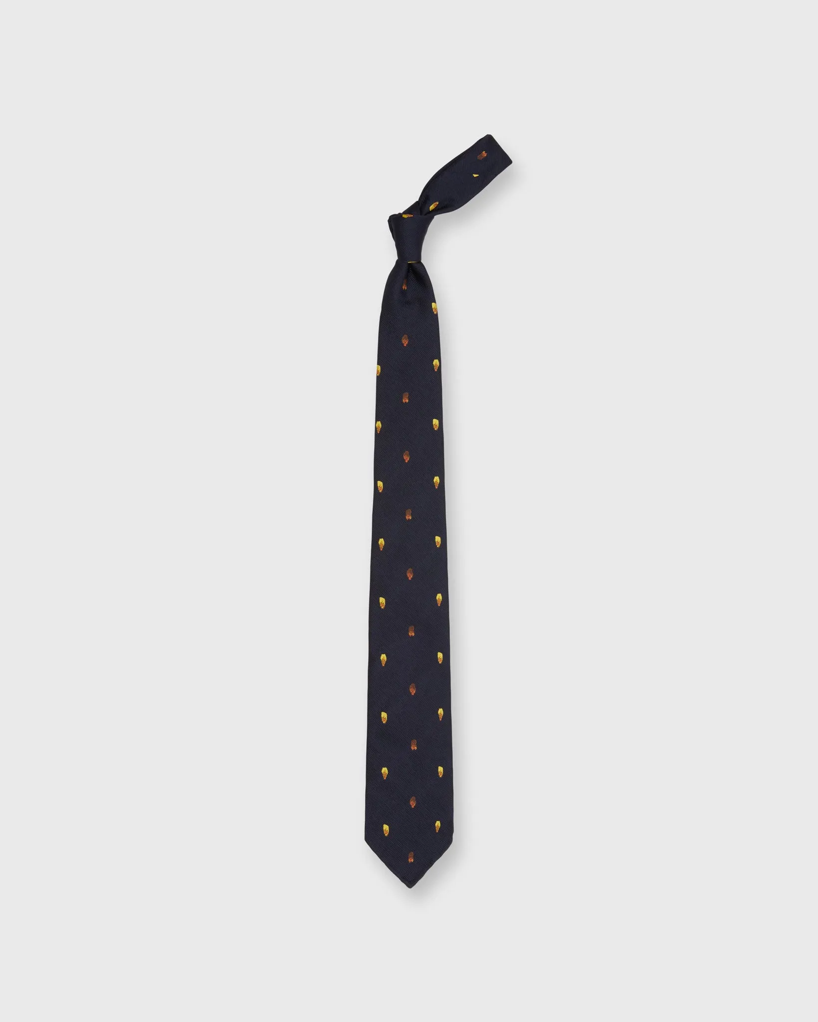 Silk Club Tie in Navy/Gold Maple Seed sold by Mashburn product image thumbnail 3