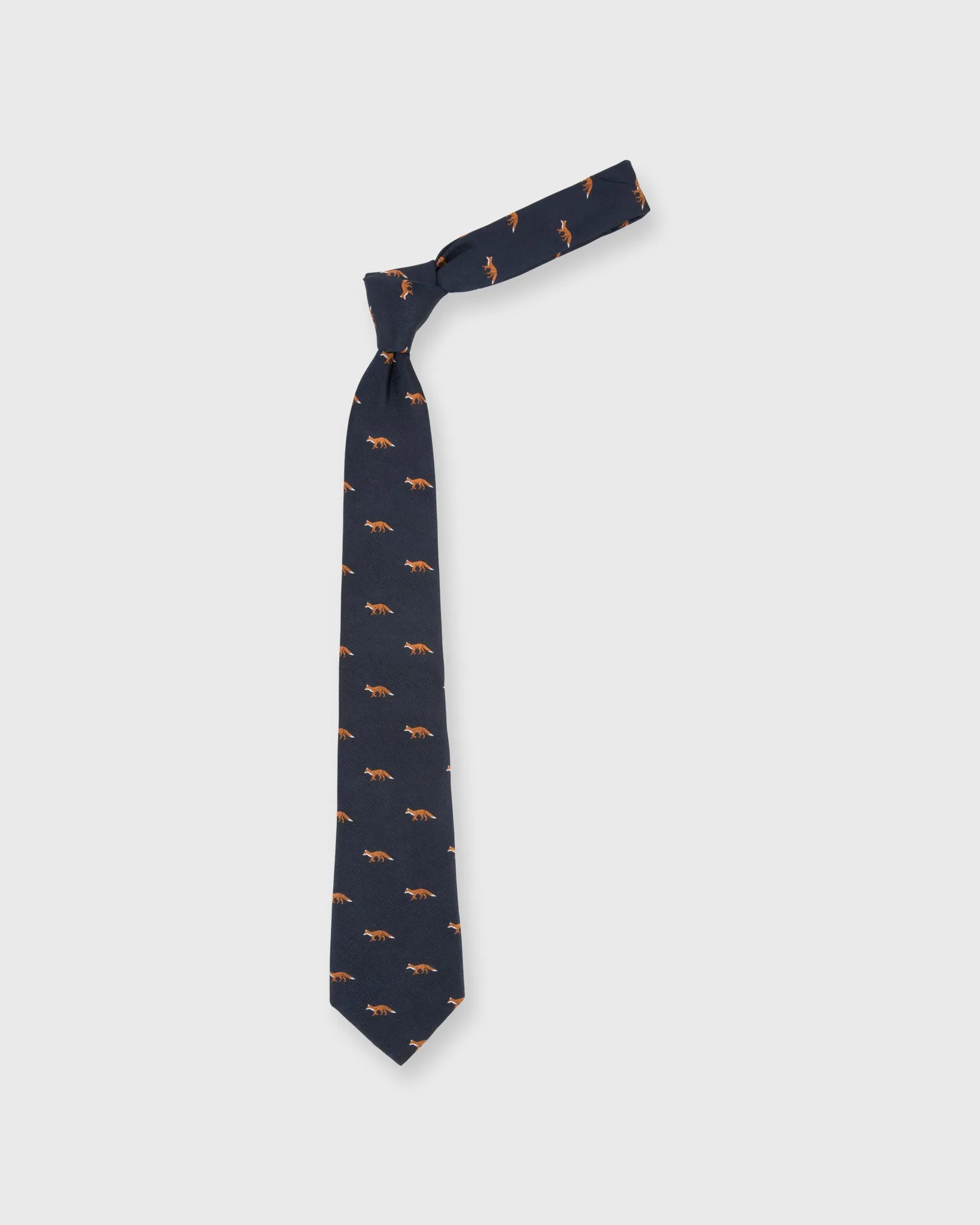 Silk Club Tie in Navy Fox sold by Mashburn product image thumbnail 2