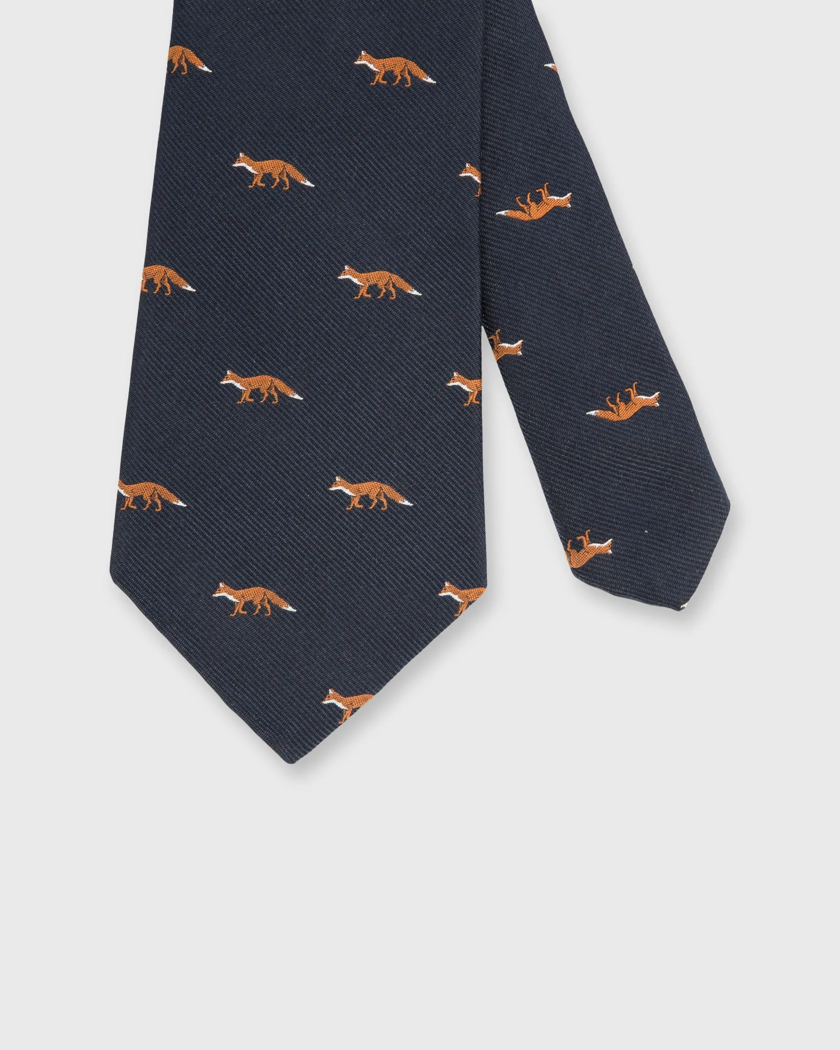 Silk Club Tie in Navy Fox sold by Mashburn