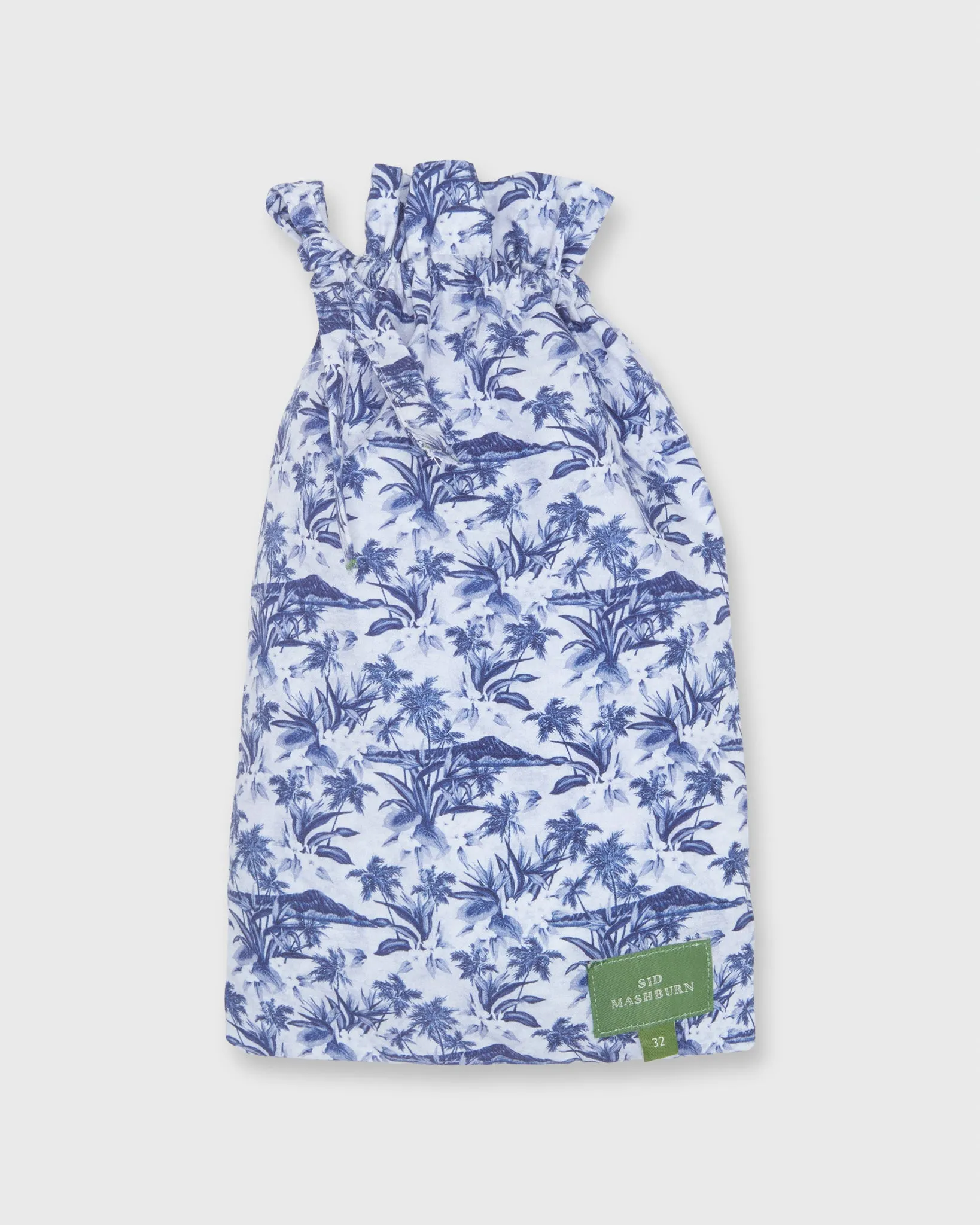 Button-Front Boxer Short in Ink Tiki Print Poplin sold by Mashburn product image thumbnail 2