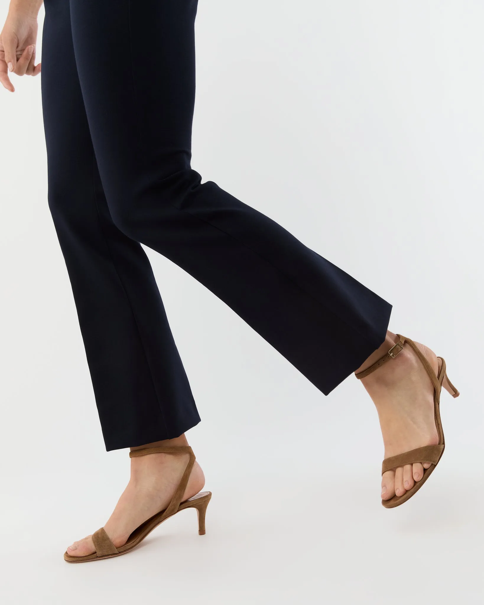 Faye Flare Cropped Pant in Navy Ponte Knit sold by Mashburn product image thumbnail 3