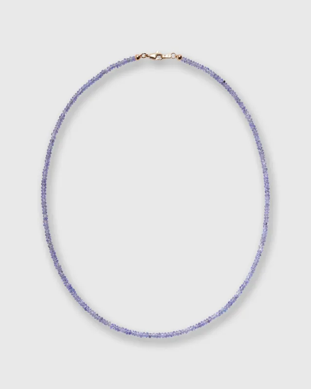 Tiny Beaded 14K Gold Necklace in Tanzanite sold by Mashburn