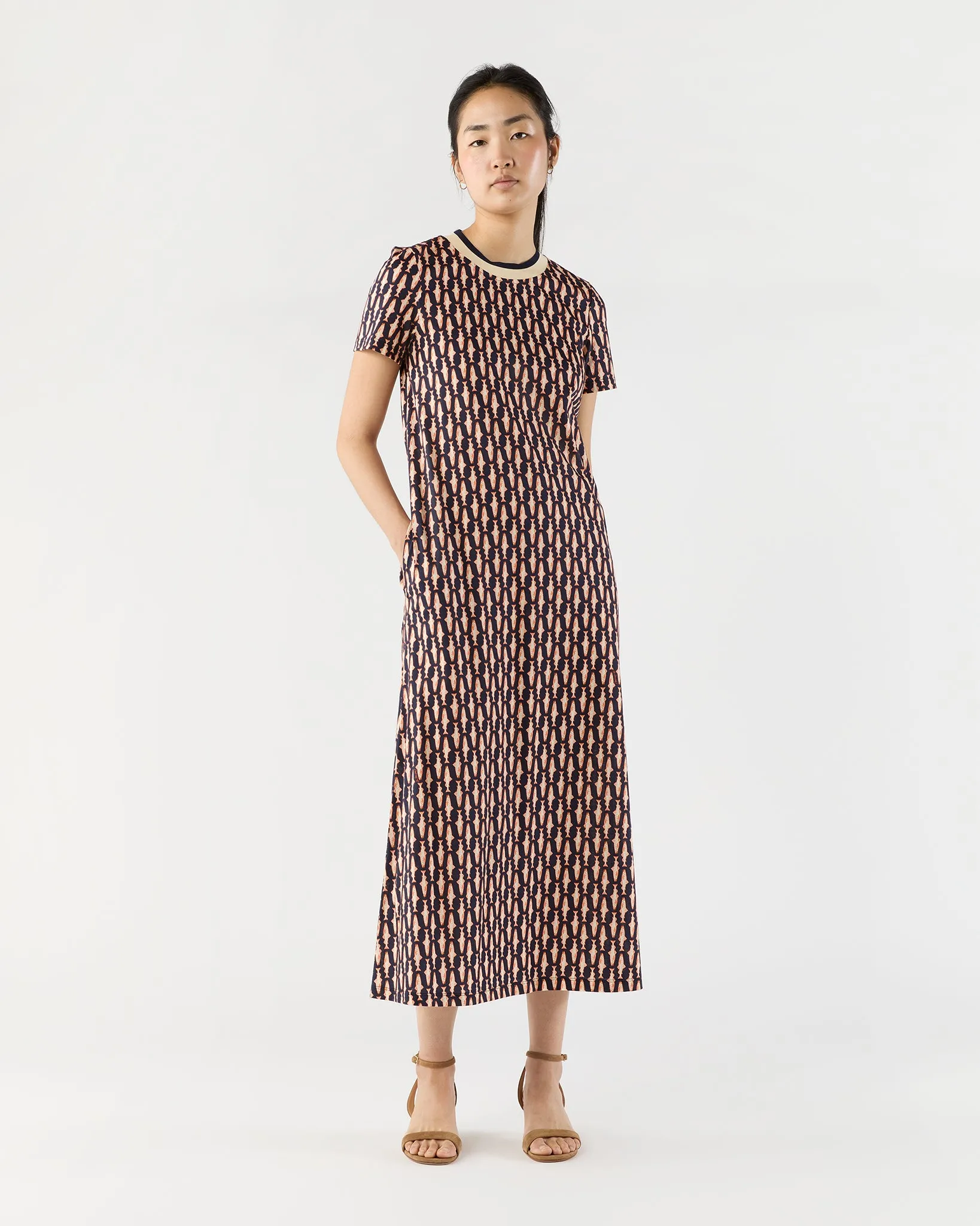 Sporty Swing Dress in Pesciolini Cotton Jersey sold by Mashburn