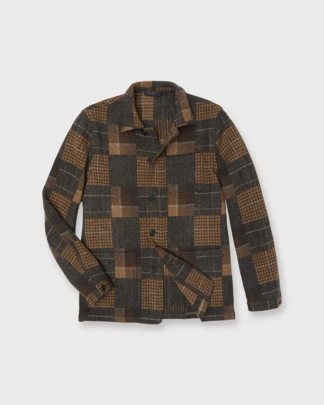 Chore Jacket in Brown Wool Patchwork sold by Mashburn