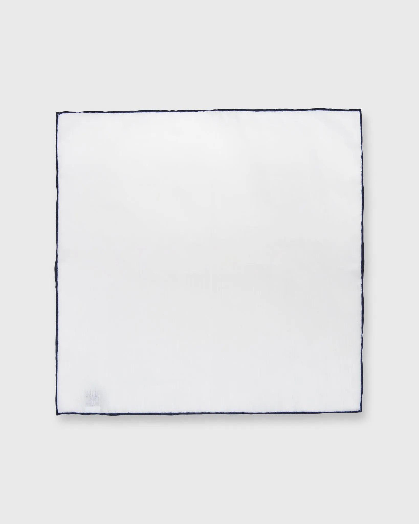 Hand-Rolled Pocket Square in White Cotolino/Navy Edge sold by Mashburn product image thumbnail 2