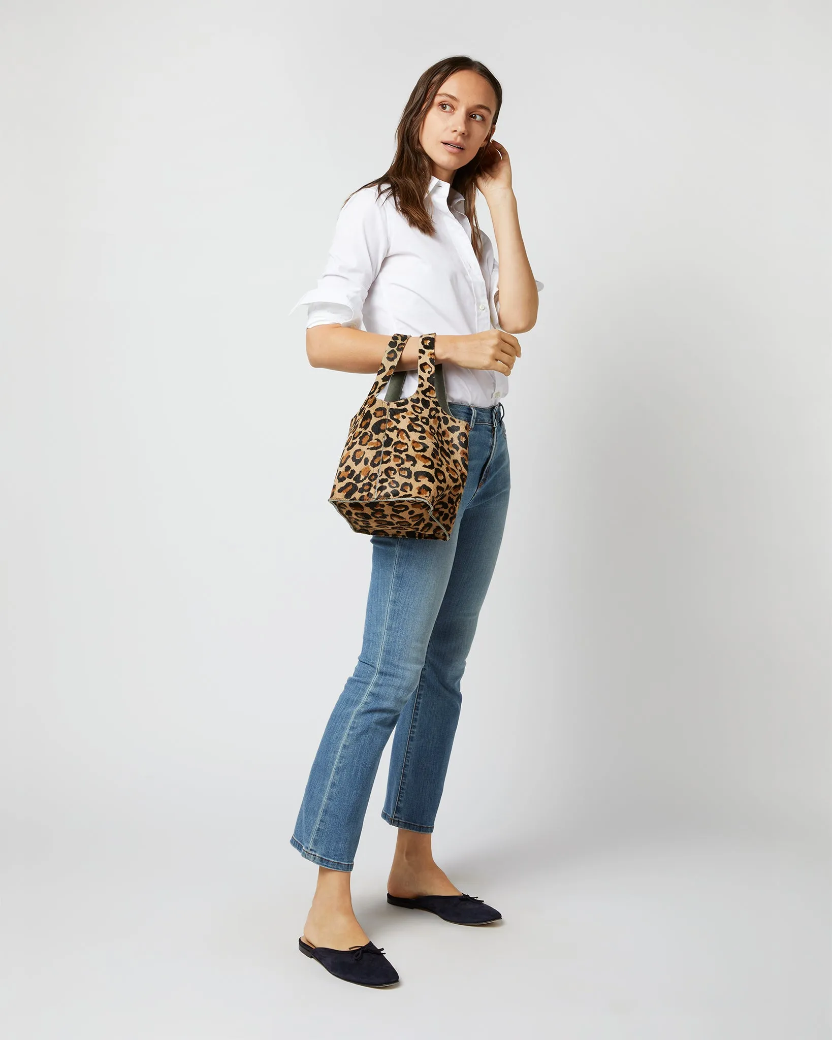 Paola Bucket Bag in Painterly Leopard Printed Pony sold by Mashburn product image thumbnail 3