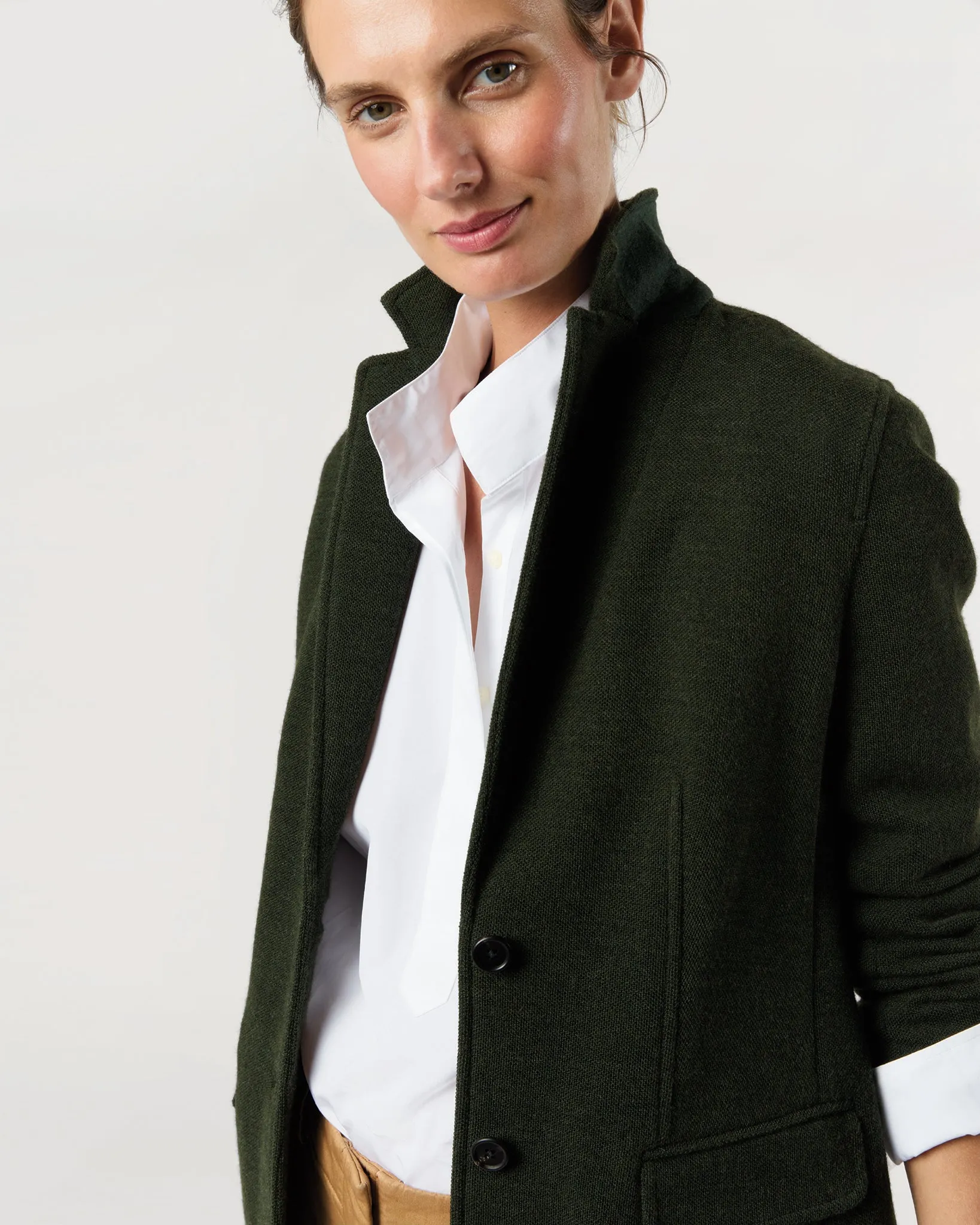 Palmer Jacket in Dark Olive Pique Knit sold by Mashburn product image thumbnail 2