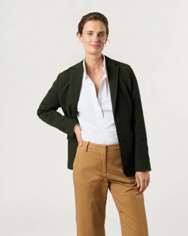 Palmer Jacket in Dark Olive Pique Knit sold by Mashburn