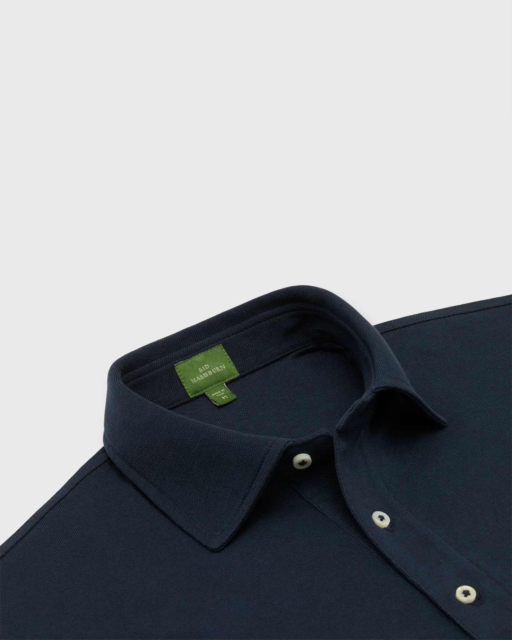 Short-Sleeved Polo in Navy Pima Pique sold by Mashburn product image thumbnail 3