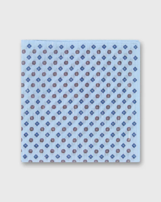 Cotolino Print Pocket Square in Mist/Navy/Smoke Flower sold by Mashburn
