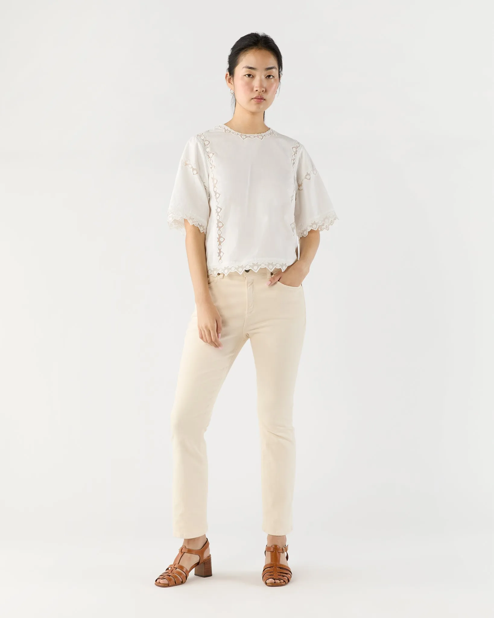 Kai Short Sleeve Top in Pristine sold by Mashburn product image thumbnail 3