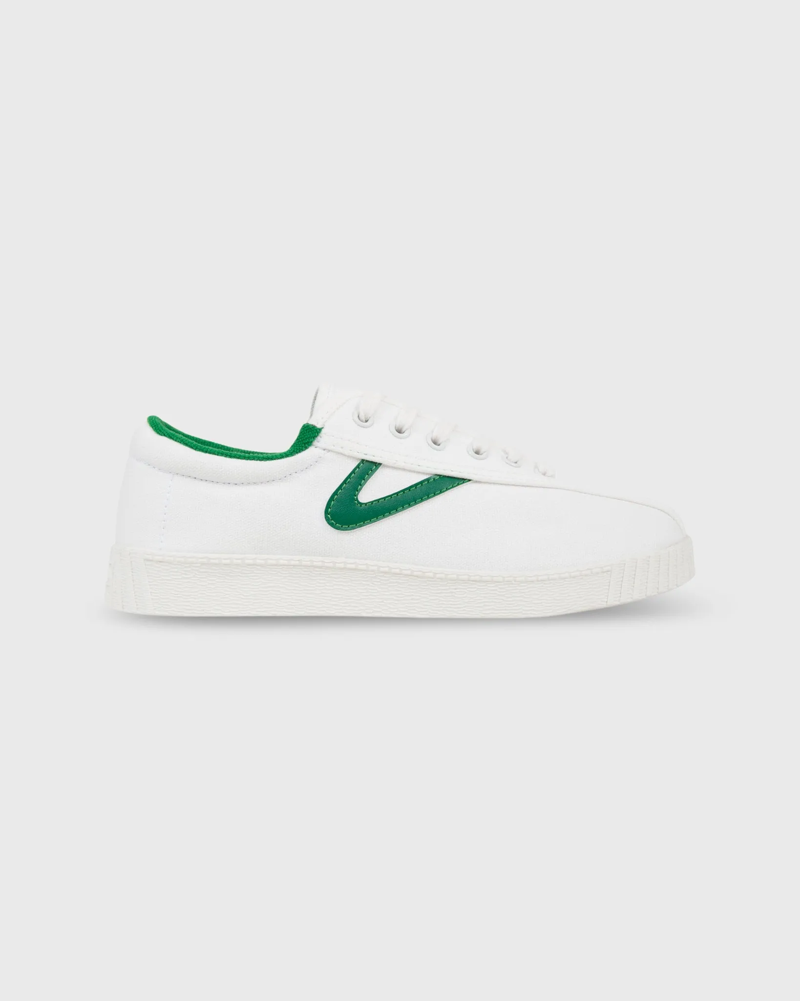 Women's Nylite Canvas Sneaker in White/Green sold by Mashburn