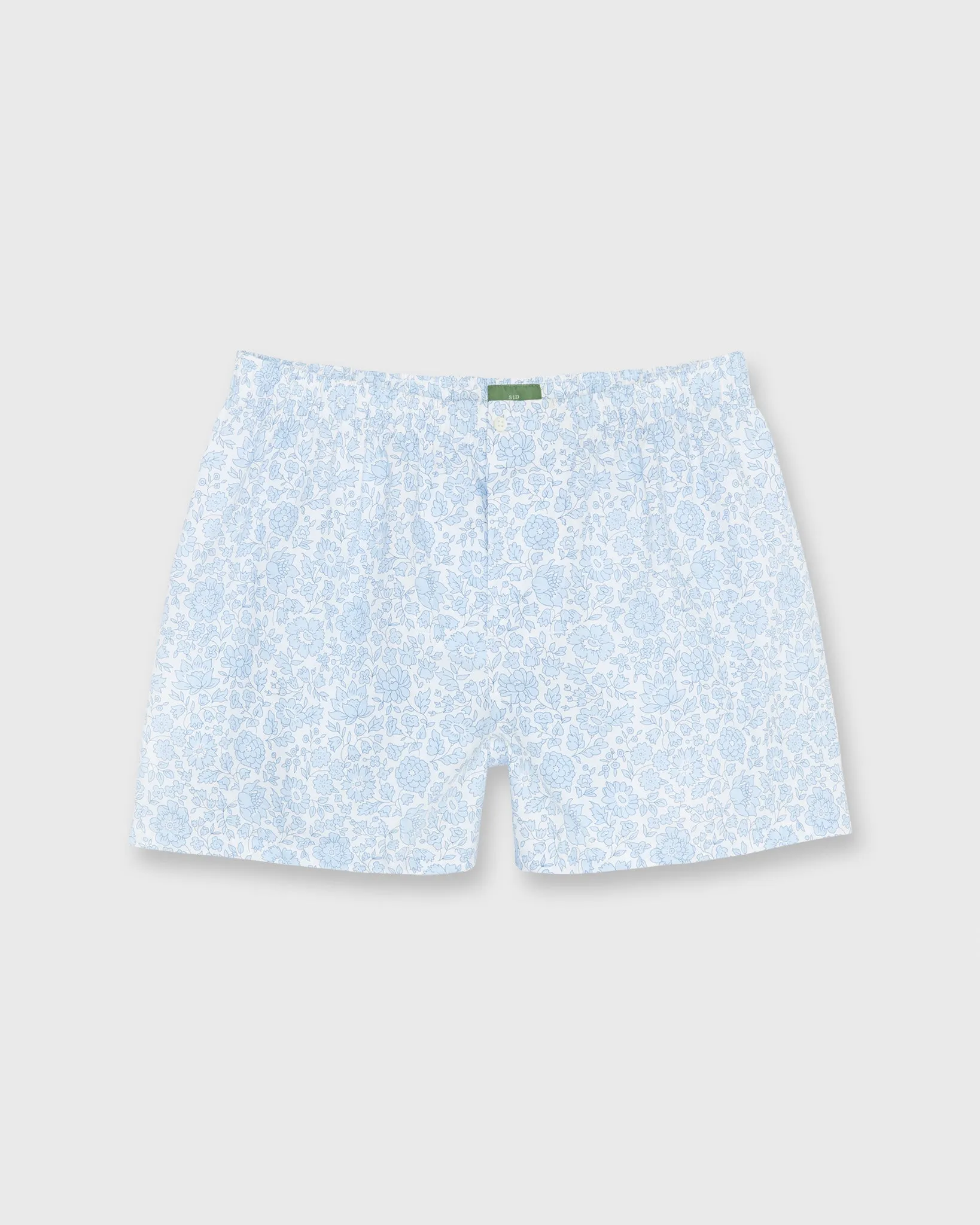 Button-Front Boxer Short in Pale Blue D'Anjo Sky Liberty Fabric sold by Mashburn