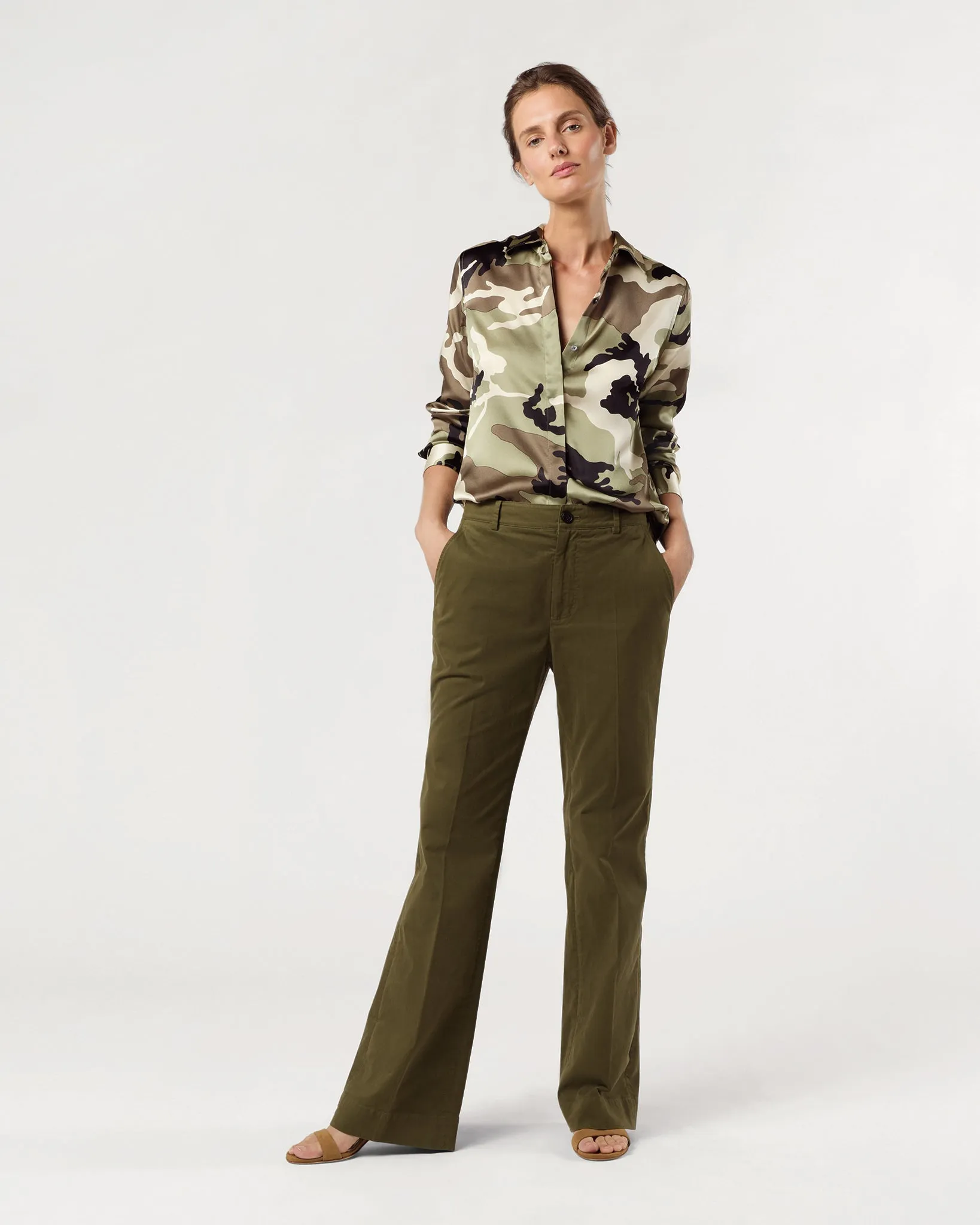 Classic Blouse in Camo Silk Charmeuse sold by Mashburn product image thumbnail 2