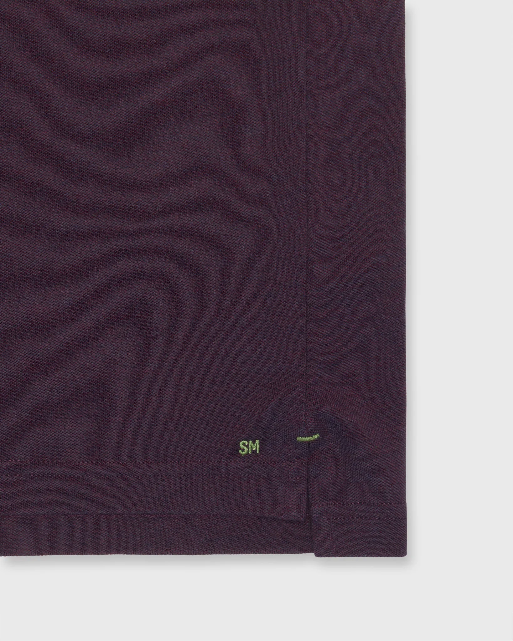 Short-Sleeved Polo in Merlot Dark Oxford Pima Pique sold by Mashburn product image thumbnail 3