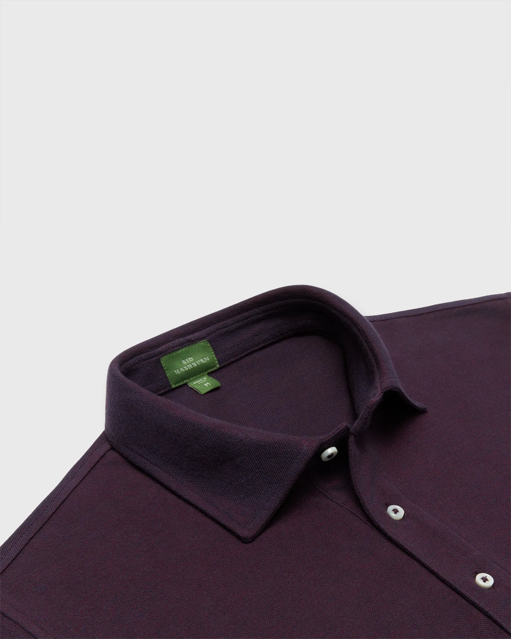 Short-Sleeved Polo in Merlot Dark Oxford Pima Pique sold by Mashburn product image thumbnail 2