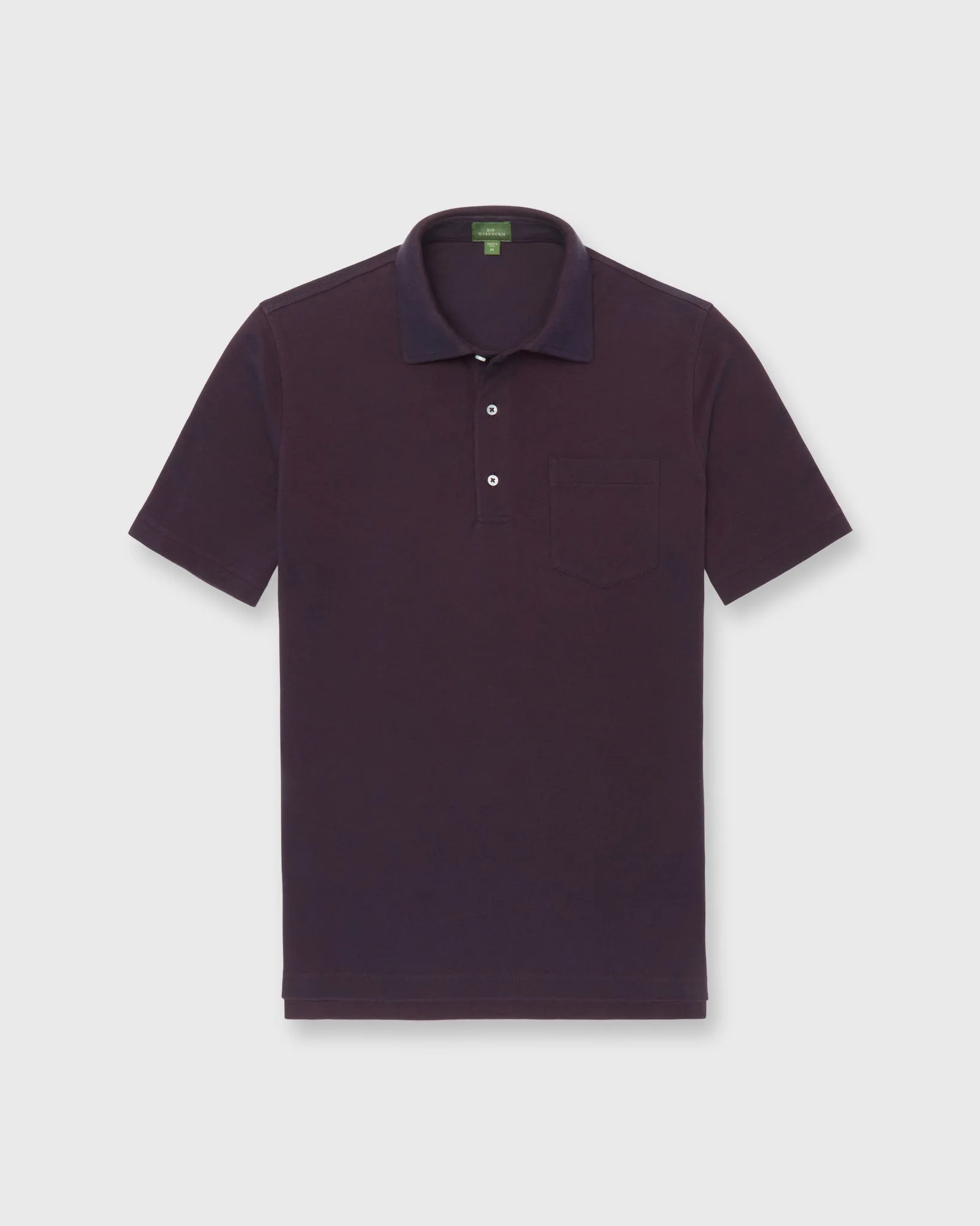 Short-Sleeved Polo in Merlot Dark Oxford Pima Pique sold by Mashburn
