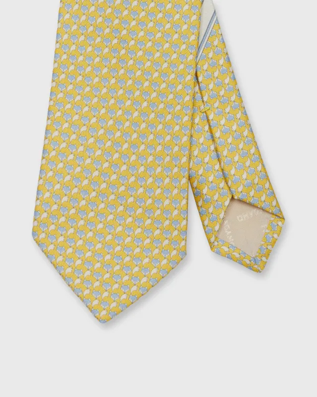 Silk Print Tie in Yellow Fox sold by Mashburn