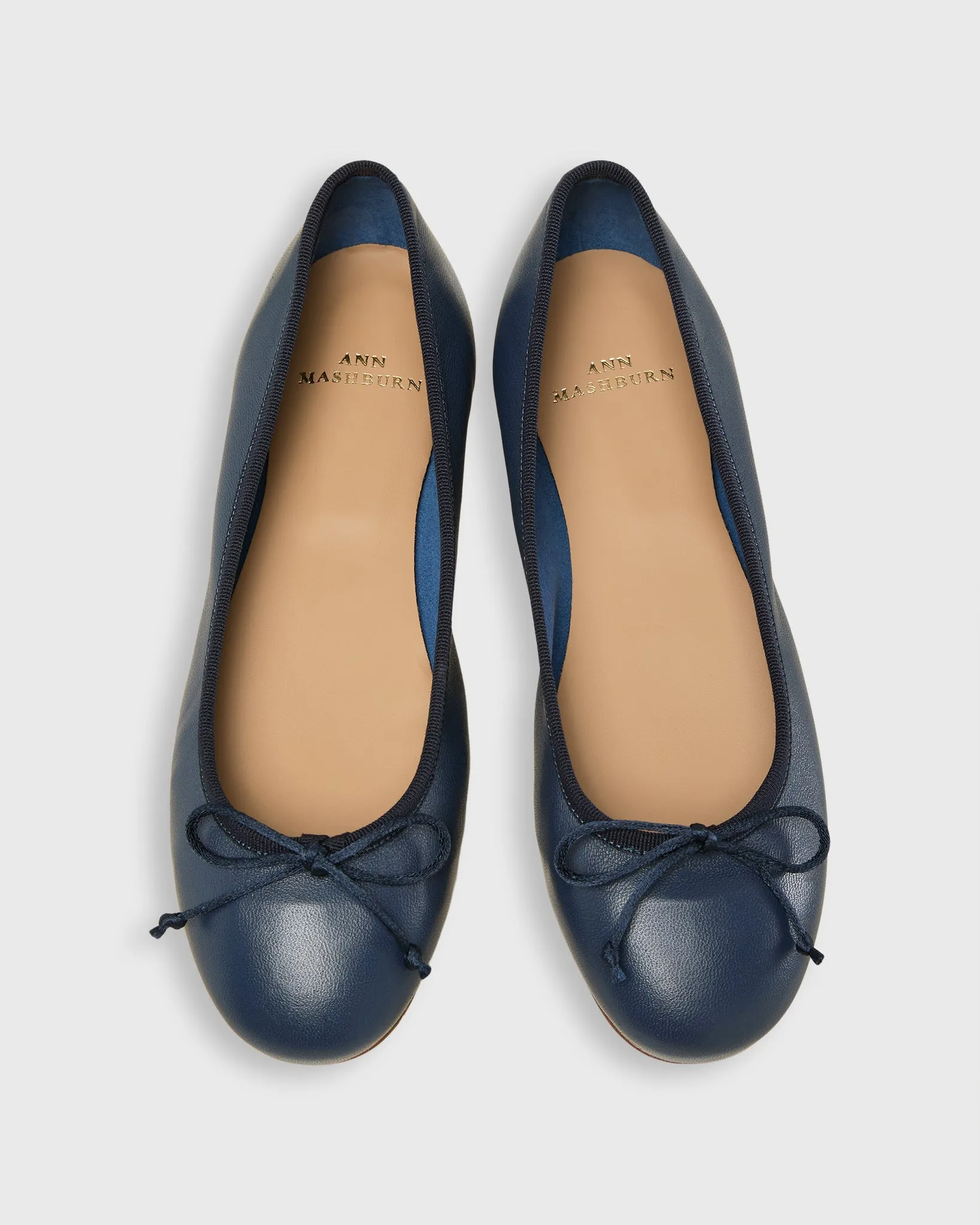 Ballet Flat in Navy Leather sold by Mashburn product image thumbnail 2