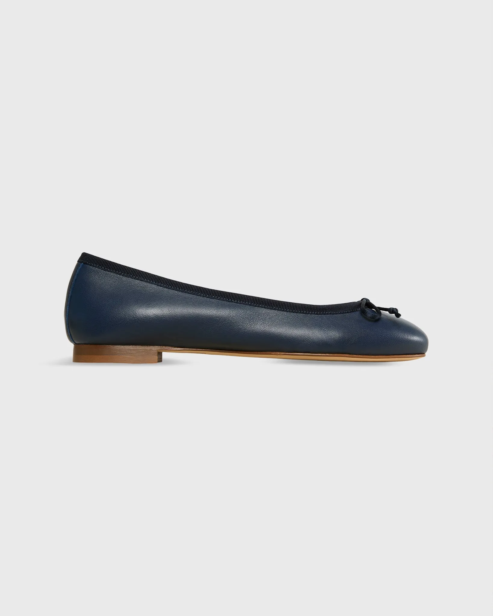 Ballet Flat in Navy Leather sold by Mashburn