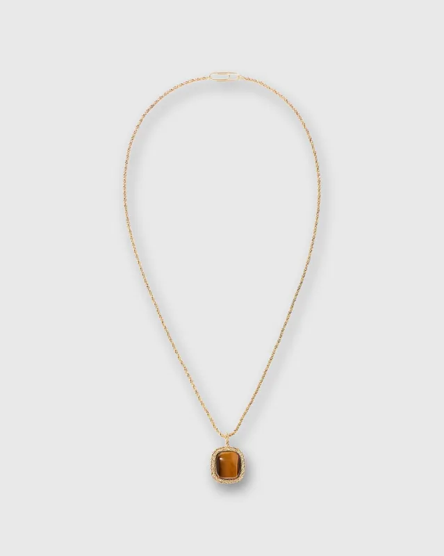 Miki Long Necklace in Tiger Eye sold by Mashburn