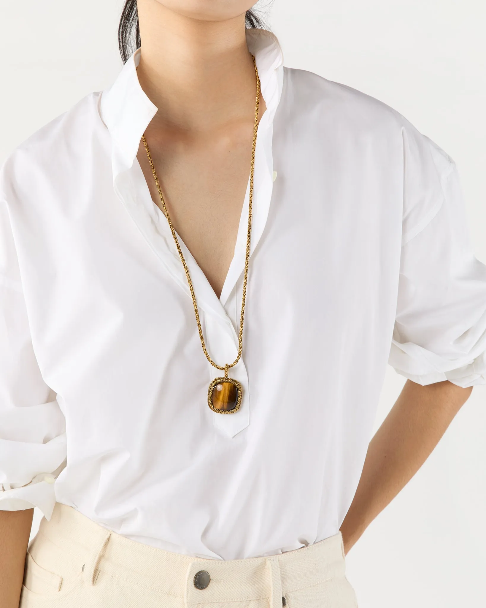 Miki Long Necklace in Tiger Eye sold by Mashburn product image thumbnail 2